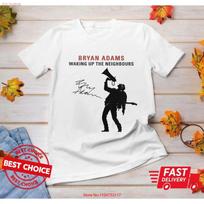 Bryan Adams Waking Up The Neighbours T Shirt S 3xl Q0967 Vintage Stretched Graphic Streetwear Top For Everyday Wear S white