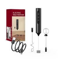 3 in 1 Electric Handheld Milk Frother 3 Adjustable Speeds Mini Hand Mixer Detachable Stainless Steel Whisk Home Kitchen Use Tool Size 1 beige