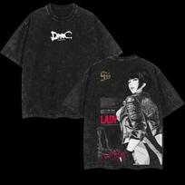 Vintage Washed Devil May Cry Lady Game Graphic T Shirt Cotton Short Sleeve Oversized Loose Unisex Daily Casual Streetwear Tops 4XL black