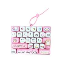 26 Key Mini Keyboard Pendant Cute Design Keyboard Keychain  Popular Pendant Style D white