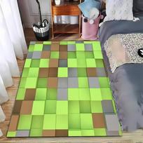 Pixel Pattern carpet Set in Green Blocks carpet set (1 duvet cover, 2 pillowcases, duvet not included) 40x60cm( 15x23in ) green