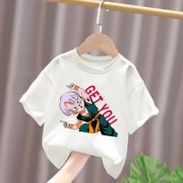 Dragon Ball Kid Goku on Flying Nimbus Kids Cotton T-Shirt, Boys Girls Casual Tee, Cute Anime Print Summer Tops for Fans 110 white