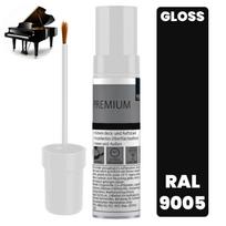 Black touch-up paint with a brush for furniture renovation Piano Black RAL 9005 Gloss