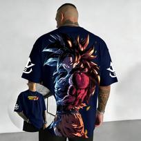Anime Dragon Ball Son Goku Super Saiyan O-neck Cotton Manga Graphic Print T-shirt Men Women Streetwear Harajuku Fashion Loose Casual Oversized Top XXXL dramblio kaulas