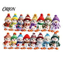 Bulk Christmas Ornaments 16PCS Wooden Snowman Pendants, Colorful 2D Flat Hanging Ornaments, Holiday Knitted Hats And Scarves Decor Figures for Festive 16pcs gray