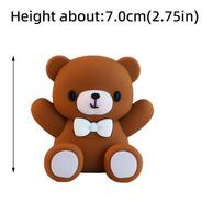 New 3D Bear Cake Topper Baby Shower Bear Decoration Boy Girl Happy 1st Birthday Party Cake Decor Gender Reveals Party Supplies 1 PC