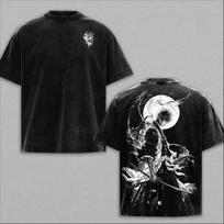 Kurosaki Ichigo BLEACH Anime T-shirt Men's Clothing Gothic Y2k Washed T Shirt Summer Casual Oversized 100% Cotton Tees Tops S black