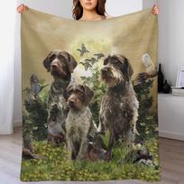 Vokiečių šiurkštus pointeris Medžioklės sezonas Mesti pledas Jaukus lengvas pledas kelionėms, stovyklavimui, iškyloms 200x150cm(80x60in)
