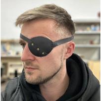 Žalvariniai kniedės Pirato akių raištis Reguliuojamas Vienas akių raištis Klasikinis piratų rekvizitas Helovinas Style L black