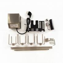 Electric Rotisserie Kit Adjustable Length with Motor Heavy Duty for Grill black