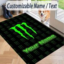 Custom Text Printed Rug Monster Energy Non Slip Floor Carpet For Home Room Decor 50cmx80cm