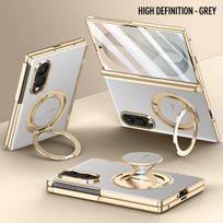 For Samsung Galaxy Z Fold 8 Wide Case Built-in Magnetic Bracket Luxurious Skin-friendly PU Leather Cover for Samsung Z Fold8 Galaxy Z Fold 8 white