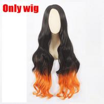 Anime Kamado Nezuko Cosplay Costume Cosplay Uniform Clothes Kimono Wig Props Set Halloween Costume for Kids Adult kids 150 black