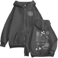 Game Life Is Strange Print Zipper Hoodie Men Women Long Sleeve Fashion Oversized Sweatshirt Loose Pullover Clothing Coats Hooded 4XL tamsiai pilka spalva