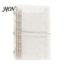 Trifold Receipt Organizer A6 A7 M5 Binder, 5/6-Rings Transparent Refillable Loose Leaf Binder with 5 Rings Folder, Planner Budget Notebook Cover S white