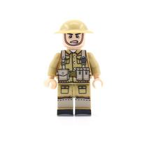 10 VNT./rinkinys Antrojo pasaulinio karo Britų armijos kareiviai Kariniai ginklai Ginklo figūrėlės Dalys Blokeliai Surinkimo modelio konstravimo rinkiniai Žaislai 10PCS beige