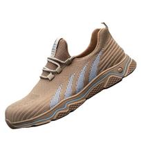 Labor Insurance Shoes, Mesh Fly-woven Lightweight Steel Bag Head, Smash-proof and Puncture-proof Protective Shoes 44