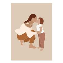 Boho Mid Century Gravid Mother Pregnant Motherhood Baby Wall Art Posters Prints Picture for Bedroom Home Decor Canvas Painting 21cm×30cm NoFrame beige