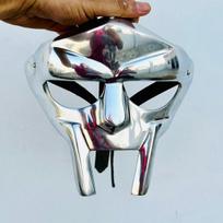 MF DOOM Mask, Fantasy Roleplay, Mad-villain Steel Face Armor Medieval Hand-Forged Mask, Hip Hop Cosplay Mask Gift gray