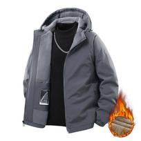 Fleece Storesnis Striukė Šiaurės Vyriška Vyrų ir Moterų Rudens ir Žiemos Su Gobtuvu Darbinė Striukė 3XL tamsiai pilka spalva