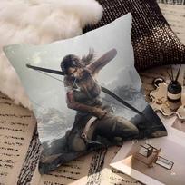 Lara Croft Tomb Raider Personalizuotas paveikslėlis Tekstas Namų dekoratyvinės pagalvės Buitinės dovanos 45x45cm 30cmx30cm gray