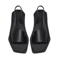 2026 Summer Plus Big Size Leather Flip-flops Men Slippers Beach Sandals Man Slipper Fashion Footwear Flip Flop Mens Slides 38 black