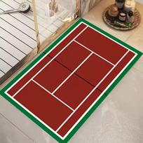 Teniso futbolo aikštės rašto durų kilimėlis Sveikinimo kilimas Daugiaspalvis neslystantis poliesterio kilimas Svetainės miegamojo įėjimo patvarus kilimėlis 40cm x 60cm white