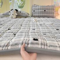 Žiemos triušio pliušinis pledas - pieno aksomo minkštas kilimėlis bendrabučiui ar namams, šiltas ir jaukus vienguliui lovai 90x200cm Mattress gray