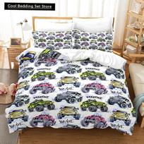 Monster Jam Bedding Set Single Twin Full Queen King Size Monster Jam F1 Bed Set Aldult Kid Bedroom Duvetcover Sets 3D Anime 022 AU Single(140x210cm)