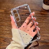 For Samsung Galaxy A16 A55 A35 A25 A15 Transparent little star Case for Samsung S25 S24 Ultra FE S23 Plus Non-slip Back Cover Galaxy Note20 Ultra gryna