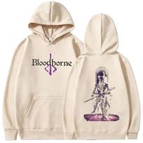 2026 Game Bloodborne Hoodie Men Women Clothing Gothic Rock Pullover Hoodies Punk Oversized Streetwear Vintage Printed Sweatshirt XL beige