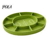 Snack Platter Football Field Tray, with Multiple Partitions, Durable PETG Party Kids Holder Supply for Watch Parties And Game Day Snacks Tray žalia