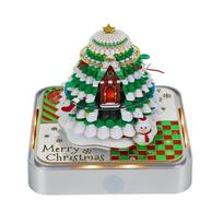 3D Memo Pad Art Sticky Notes Creative 3D Notepad Tear-Away Christmas Tree DIY Paper Carving Art Craft with Light for Christmas 9.8*9.8*8.8cm gray
