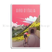 PARIS ROUBAIX Vintage Abstract Bicycle Racing Print Giro D Italia Retro Passo Dello Stelvio Cycling Metal Tin Sign Poster 20x30cm（7.8x11.8inch） pink