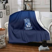 Southend Crest Design Flannel Blanket, Soft Polyester, Modern Design, All-Season for Camping, Travel, Gifts for holidays or birthdays 100x150cm
