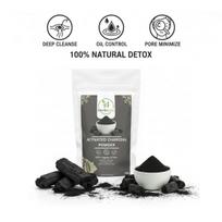 HerbSetu Organic 100 Gram Activated Charcoal Powder – 100% Pure, Fine & Detoxifying | Skin Cleansing, Teeth Whitening, Acne Control & Deep Pore Pu white