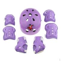 7 Child Roller Skating Bicycle Helmet Knee Wrist Guard Elbow Pad Purple M purple