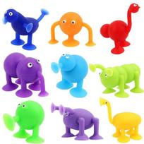 9PCS Animal Suction Cup Fidget Toys Silicone Sensory Play Airplane Car Window Travel Road Trip Party Favors Carnival Prizes multi