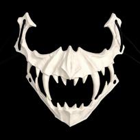 Japanese Fierce Tiger Tengu Inuyasha Werewolf Skull Mask - Dragon God Halloween Cosplay Prop white