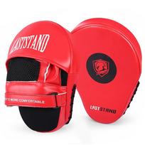 Boxing Focus Mitts Muay Thai Kickboxing MMA Training Punching Target Pad Pair PU Leather Handheld Striking Shield Classic Hand Target, Red, 1pc