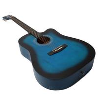 41 Inch Guitar Kit Matte Basswood Acoustic Guitar with Picks Capo Spare Strings Kazoo Strap Bag for Beginner gray