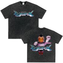 Bjork Army of Me Aphex Twin T Shirt Hip Hop Streetwear Vintage Washed T-shirts Men Women Clothing Short Sleeve Oversized T-shirt XL black