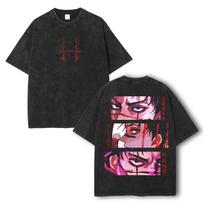 Jujutsu Kaisen Choso Anime Printed Tee Men Women Retro Washed T-shirts Oversized Cotton T Shirt Casual Clothing Harajuku Tshirt M black