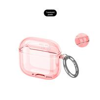 AirPods 5 apsauginis dėklas: Triukšmą slopinantis TPU laikymo dėklas Apple 5 kartos ausinėms Airpods 4/5 skaidri rausva spalva