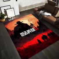Red Dead Redemption 2 Western Cowboy Rug Non-slip rug suitable for living room and bedroom sofas. 40x60cm( 15x23in ) orange