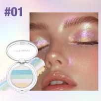 High Pigment Diamond Five Colors Glitter Shimmer Eye Shadow Long Lasting Waterproof Press Powder Single Color Chameleon Eyeshadow brown
