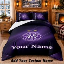 Austria Wien FC Pattern Bedding 3Pcs Set Custom Name, Bed Sheet And Pillowcases For Home Bedroom 140cmx200cm