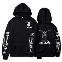 Yagami Light Ryuk Death Note Anime Printed Hoodies Men Women Harajuku Hip Hop Gothic Oversized Sweatshirt Perfect for Commute & Loungewear S black