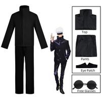 Anime Jujutsu Kaisen Gojo Satoru Cosplay Kostiumas Akių lopas Perukai Akiniai Kostiumas Helovino Kostiumai Vyrams L black