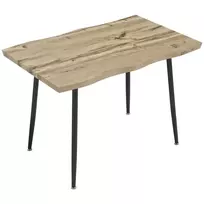 Valgomasis stalas 4 asmenims, 110 cm, Šiaurės šalių stačiakampis virtuvės stalas su plieninėmis kojomis, skirtas svetainei ir valgomajam, ąžuolo spalvos